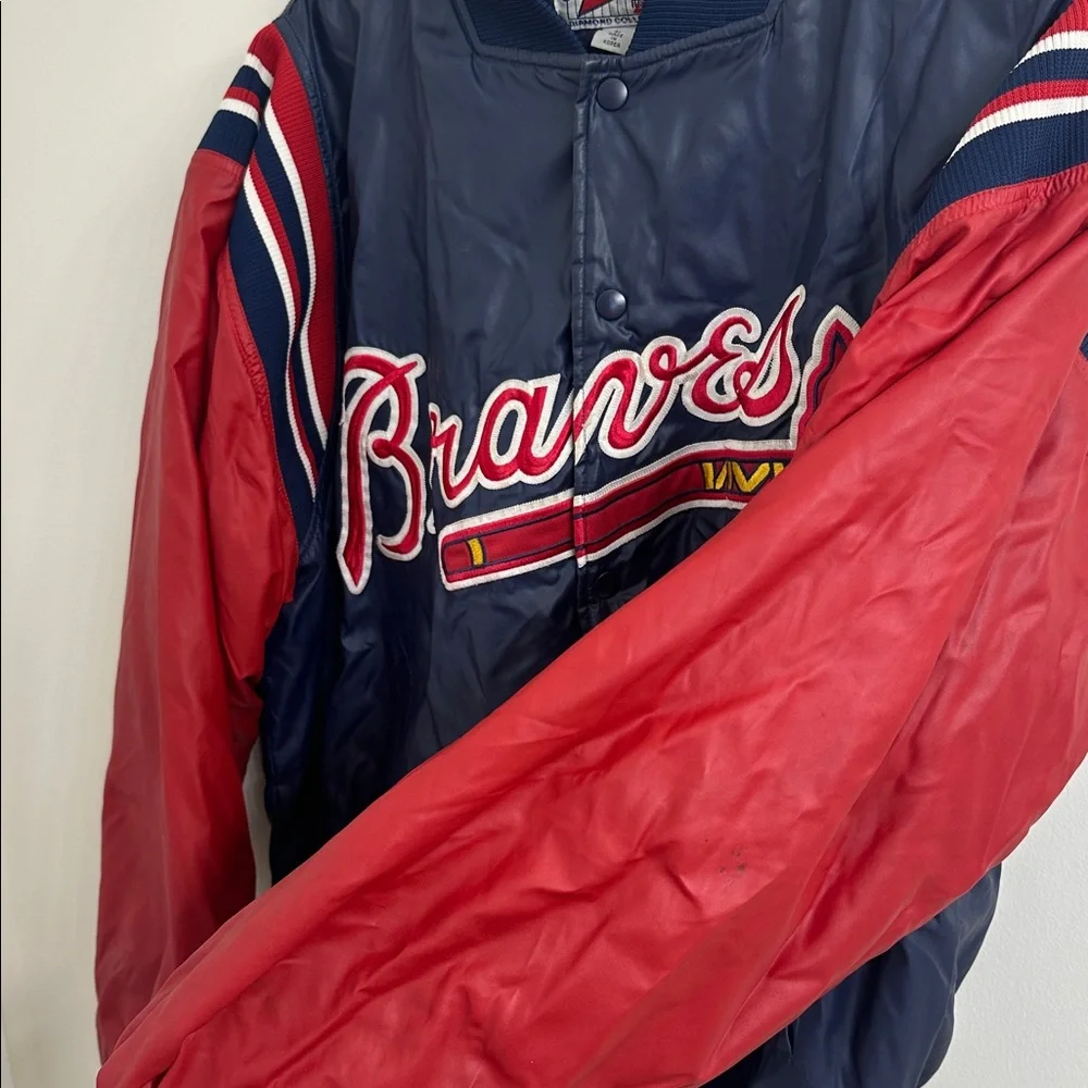 VINTAGE Majestic Navy and Red Atlanta Braves Puffer Jacket - Picture 3 of 6
